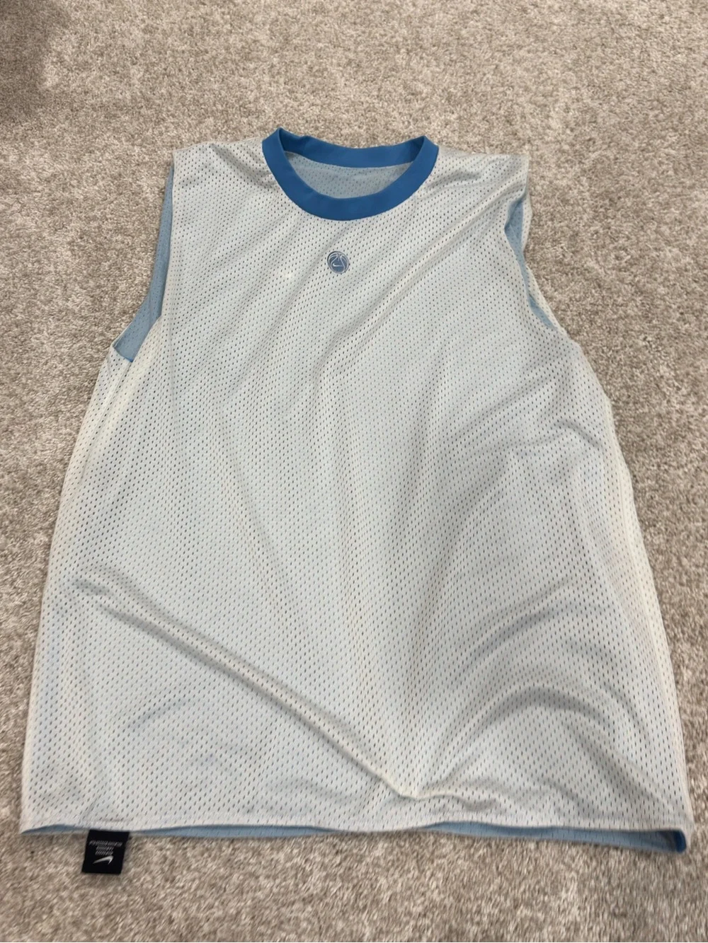 1990s / 00s y2k Retro Reversible Nike Blue Mesh Jersey Tank Top